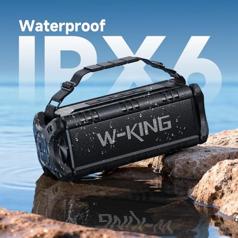 Bluetooth Speaker: W-KING 90W Max Portable Outdoor Speaker – Close-up Detail