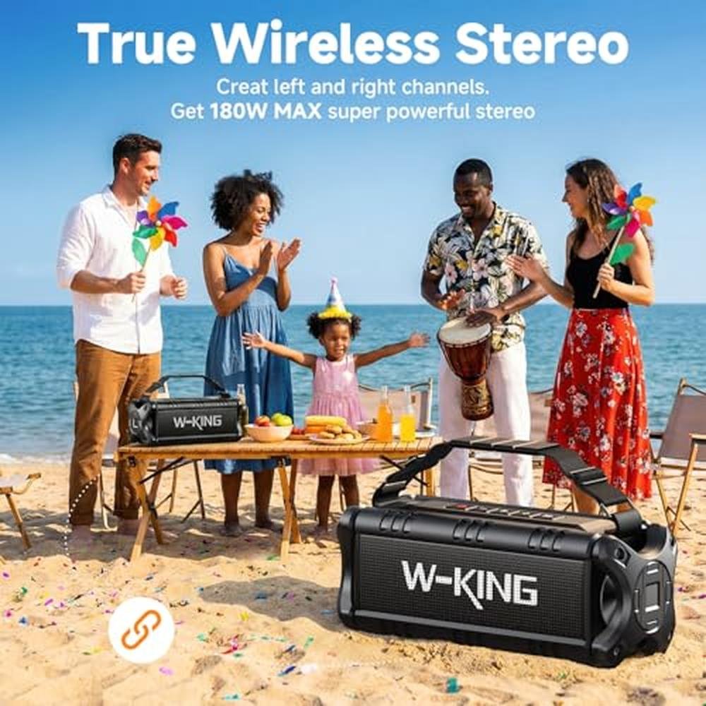 Bluetooth Speaker: W-KING 90W Max Portable Outdoor Speaker – In Use