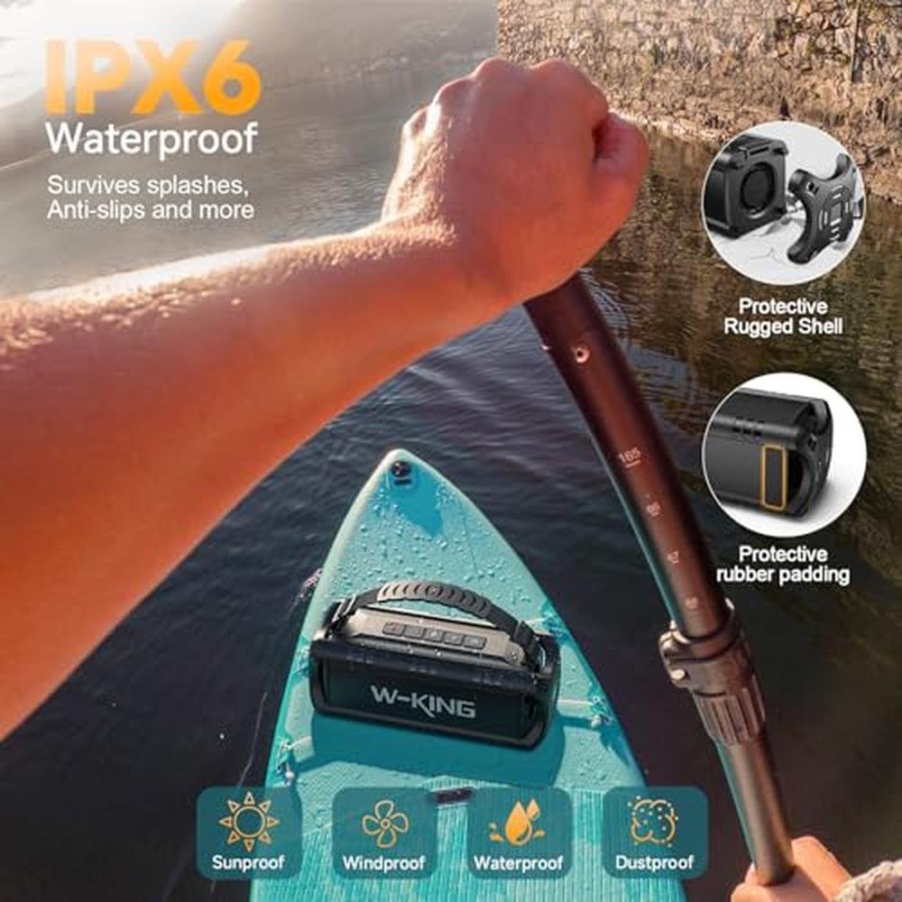 Speaker King: W-KING Portable Bluetooth Speaker 60W Peak – Close-up Detail
