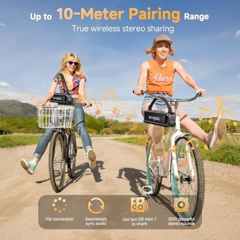 Speaker King: W-KING Portable Bluetooth Speaker 60W Peak – In Use