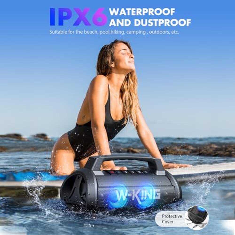 Bluetooth Speaker: W-KING Portable Speakers Bluetooth – Close-up Detail