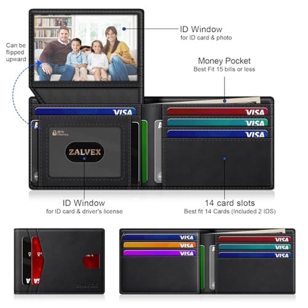 Wallet for Men Slim RFID Blocking Leather Credit Card – Side View