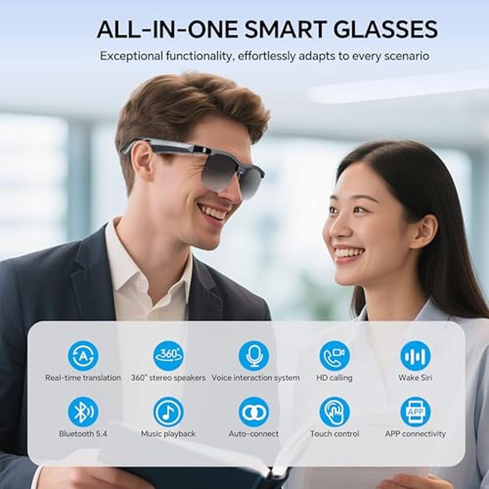 Glasses Men: WAMOVAL Smart Bluetooth Glasses with 160 – In Use