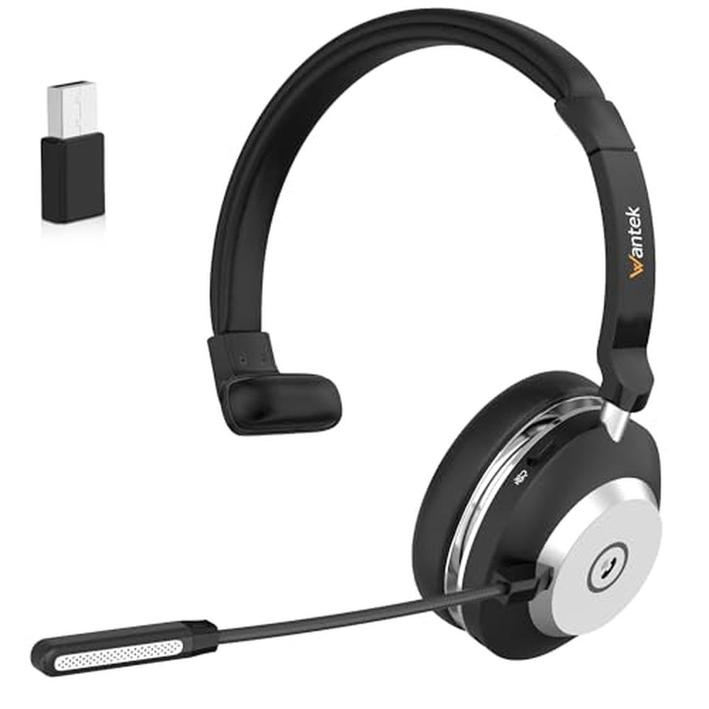Wantek Mono Wireless Bluetooth Headset – Front View