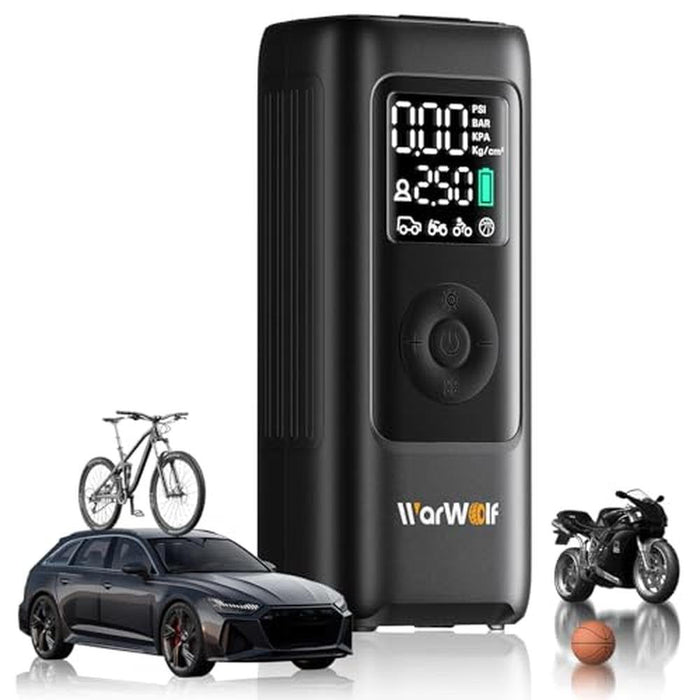 Air Car: WARWOLF 160PSI Tire Inflator Portable Air – Front View