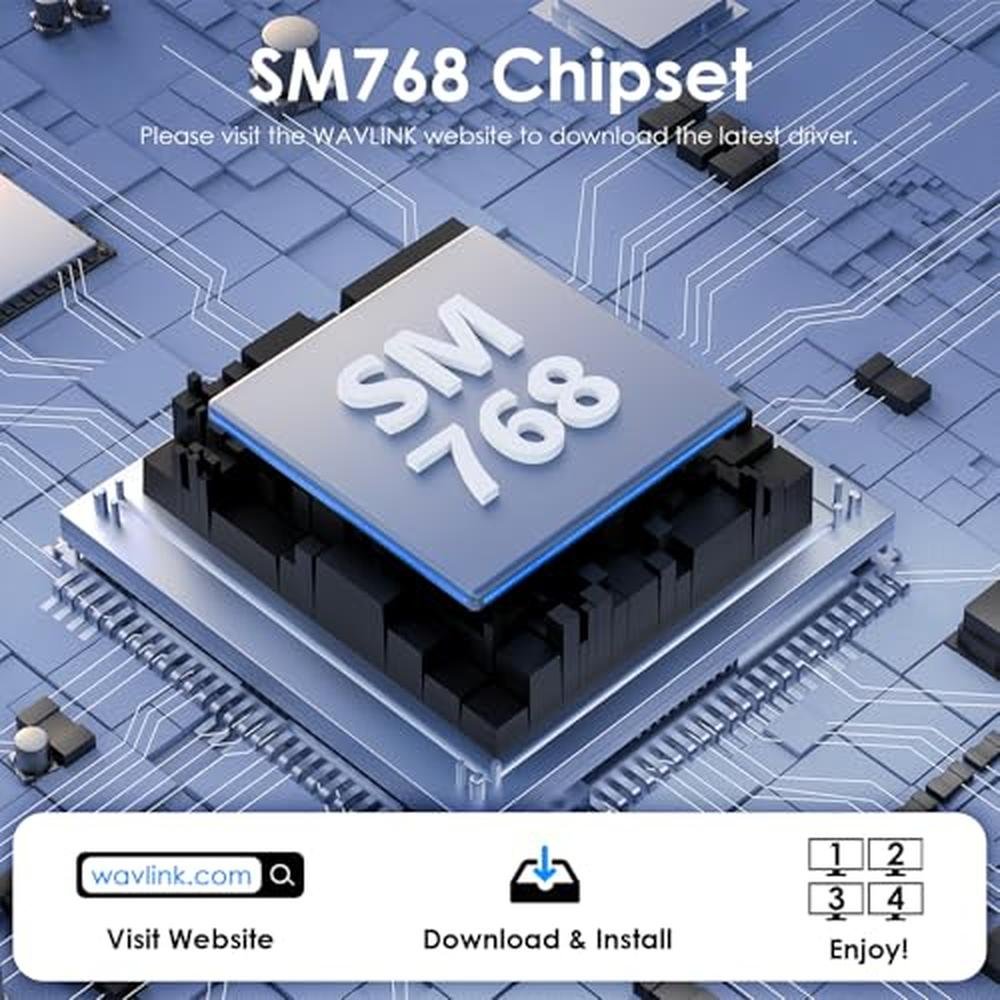 WAVLINK 4-Port HDMI Splitter: USB C to Quad Monitor 4K – Packaging