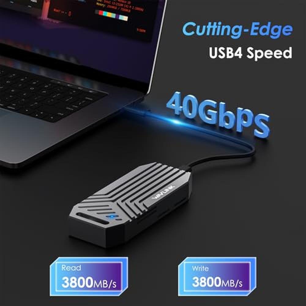 PCIe NVMe: WAVLINK 40Gbps SSD Enclosure – Side View