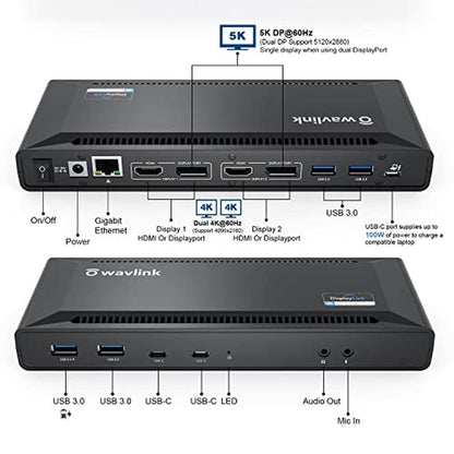 WAVLINK Universal USB C Docking Station – Side View