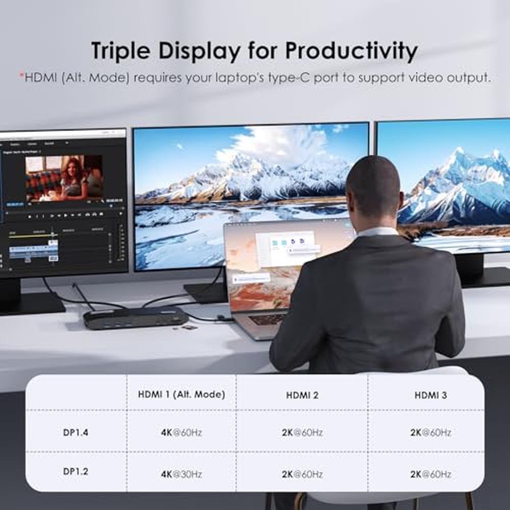 WAVLINK DisplayLink: WAVLINK Universal Triple Display – In Use