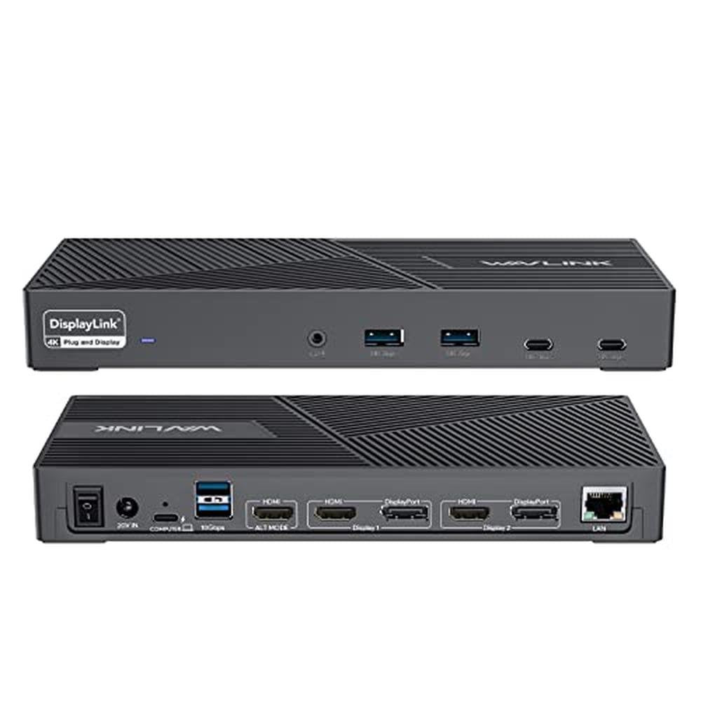 Wavlink DisplayLink: Wavlink Triple Monitor 4K 60Hz Docking – Front View