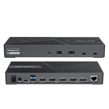 Wavlink DisplayLink: Wavlink Triple Monitor 4K 60Hz Docking – Front View