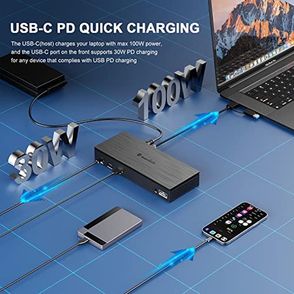 WAVLINK DisplayLink Laptop Docking Station – In Use