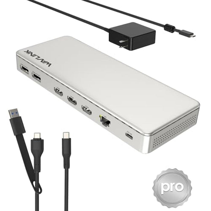 Docking Station: WAVLINK SM770 Triple HDMI Dual DP 120W PD – Front View