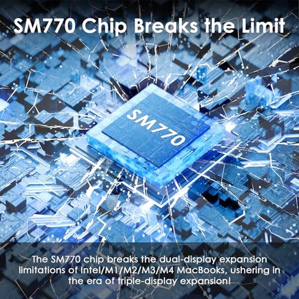 Docking Station: WAVLINK SM770 Triple HDMI Dual DP 120W PD – In Use