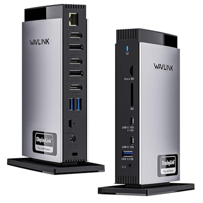 WAVLINK Docking Station: 15-in-1 Triple 4K Display – Front View