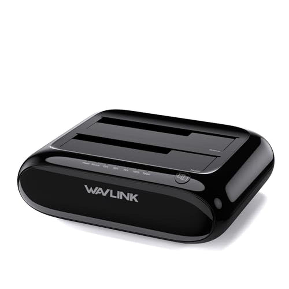 WAVLINK Dual Bay Hard Drive Docking Station – Front View