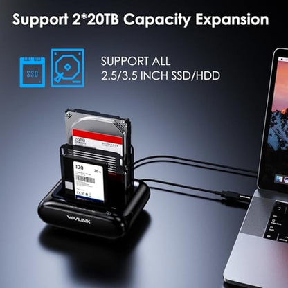 WAVLINK Dual Bay Hard Drive Docking Station – Close-up Detail