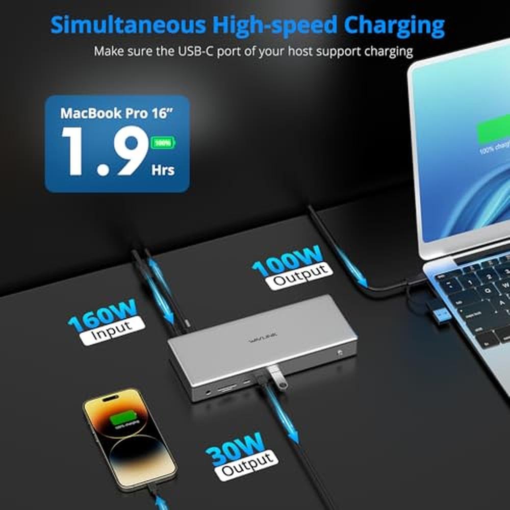 WAVLINK Pro Docking Station: Quad 4K Displays for Mac & – Packaging