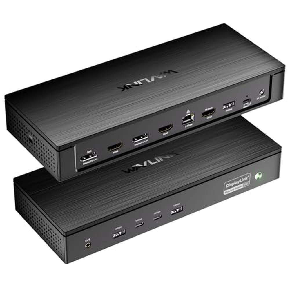 WAVLINK Pro Docking Station: 5-Monitor Support with – Front View