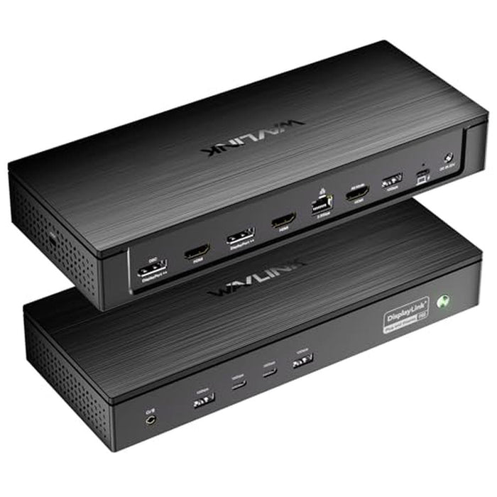 WAVLINK Pro Docking Station: 5-Monitor Support with – Front View