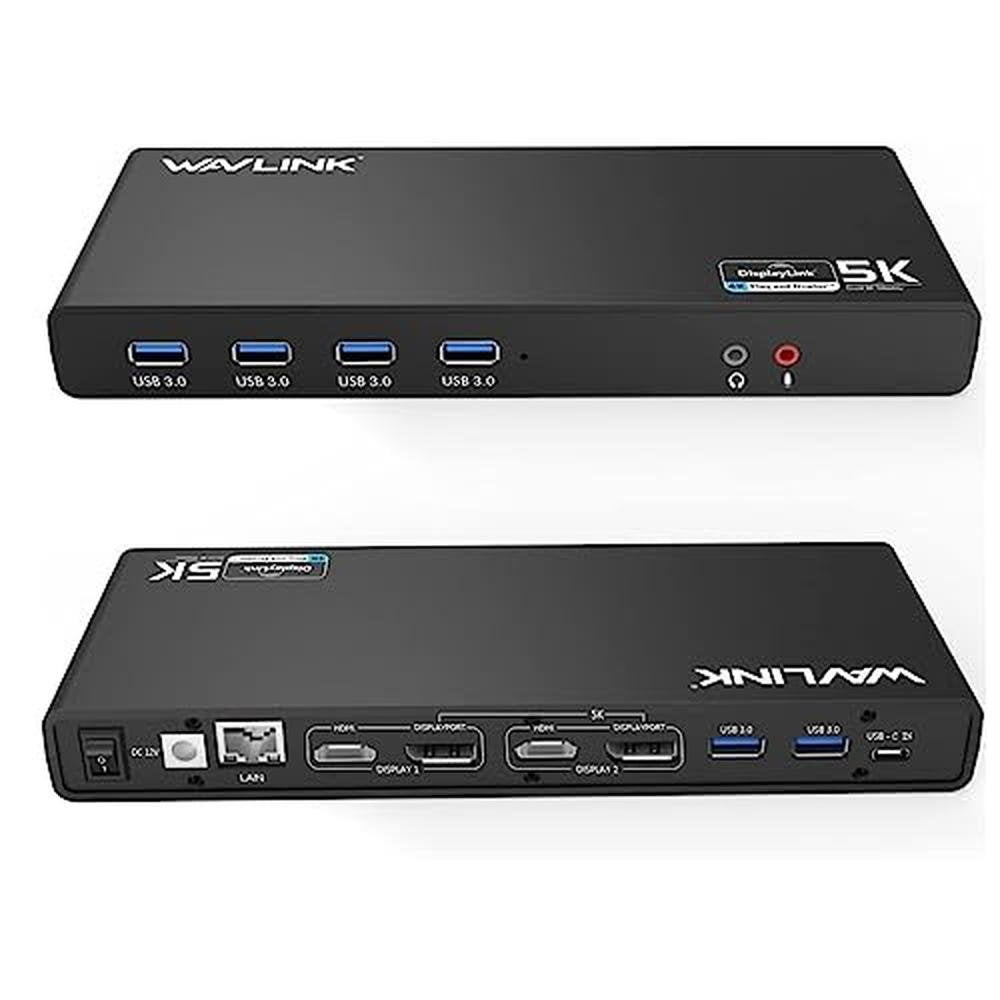 WAVLINK Pro Dual 4K@60Hz Universal Docking Station – Front View