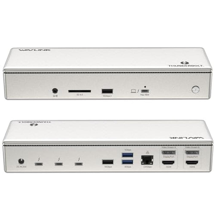 Thunderbolt Dock: WAVLINK Thunderbolt 4 Dock with 100W – Front View