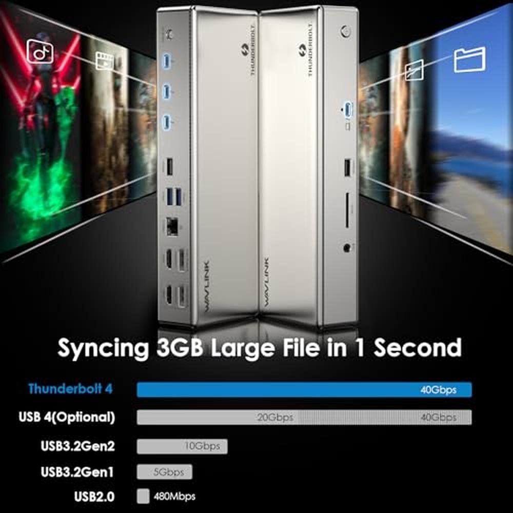 Thunderbolt Dock: WAVLINK Thunderbolt 4 Dock with 100W – Close-up Detail
