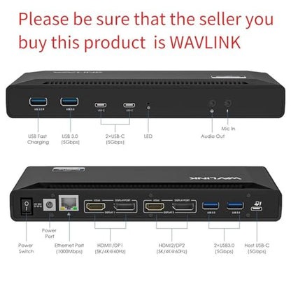 WAVLINK Universal USB C Laptop Docking Station – Side View