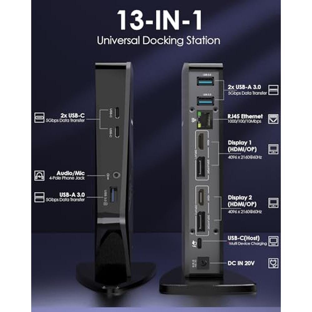 Docking Station: WAVLINK USB 3.0 and USB-C Universal Laptop – Side View