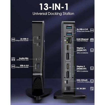 Docking Station: WAVLINK USB 3.0 and USB-C Universal Laptop – Side View