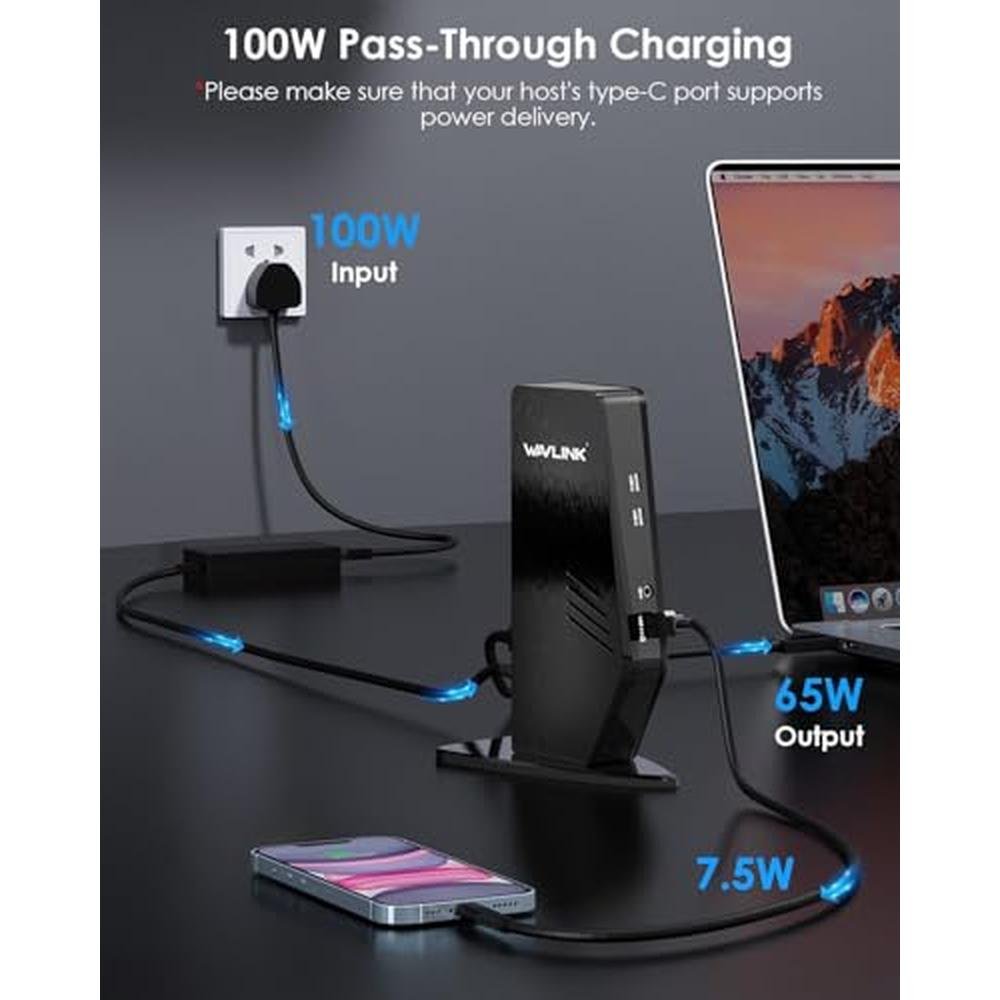 Docking Station: WAVLINK USB 3.0 and USB-C Universal Laptop – Close-up Detail