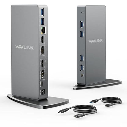 WAVLINK USB 3.0 Dual 5K/4K@60Hz Laptop Docking Station – Front View