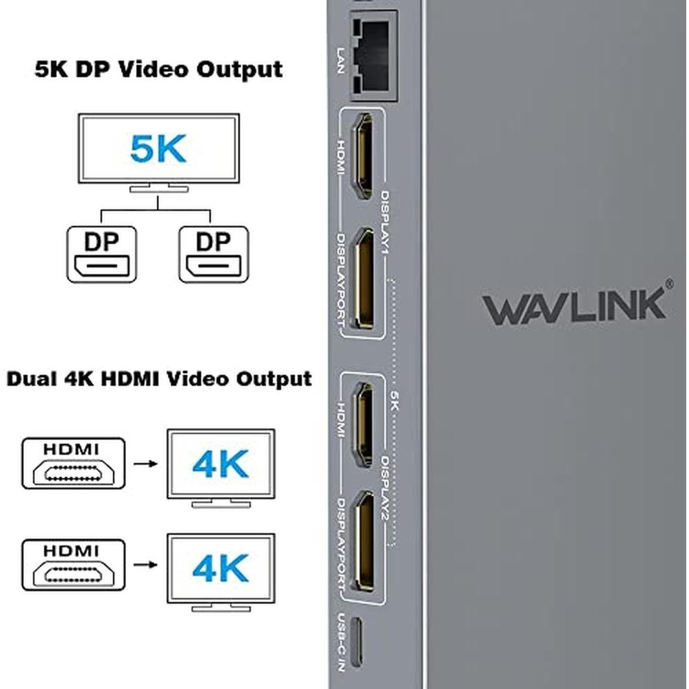 WAVLINK Universal Laptop Docking Station – Side View