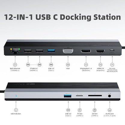 Docking Station: WAVLINK USB-C WL-UMD03 3 Monitors – Side View