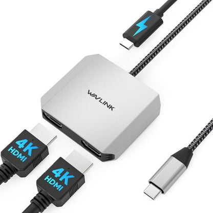 WAVLINK USB C to Dual HDMI Adapter – Front View