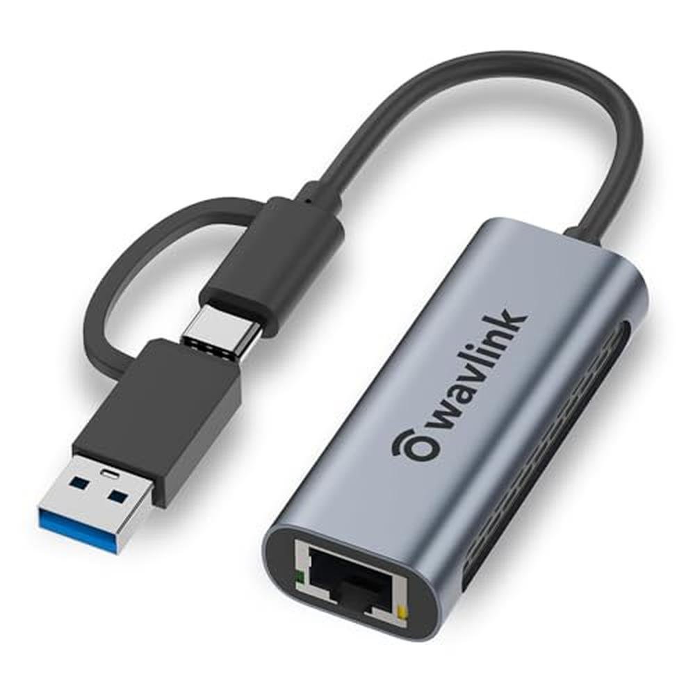 Ethernet Adapter: Wavlink USB C to Ethernet Adapter 2.5 Gbps – Front View