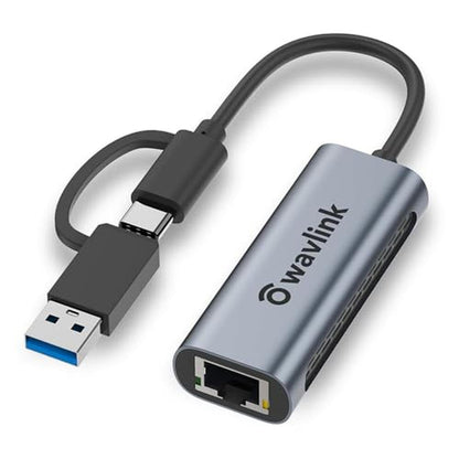 Ethernet Adapter: Wavlink USB C to Ethernet Adapter 2.5 Gbps – Front View