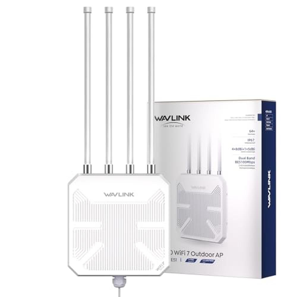 WAVLINK WiFi 7 BE5100 Outdoor WiFi Extender – Front View