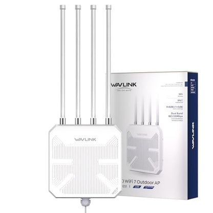 WAVLINK WiFi 7 BE5100 Outdoor WiFi Extender – Front View