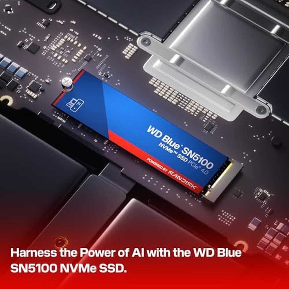 WD Blue SN5100 2TB NVMe SSD M.2 2280 PCIe Gen 4.0 Internal – Side View
