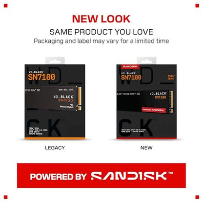 Speed Black: WD Black SN7100 1TB NVMe SSD Gen4 PCIe M.2 2280 – Side View