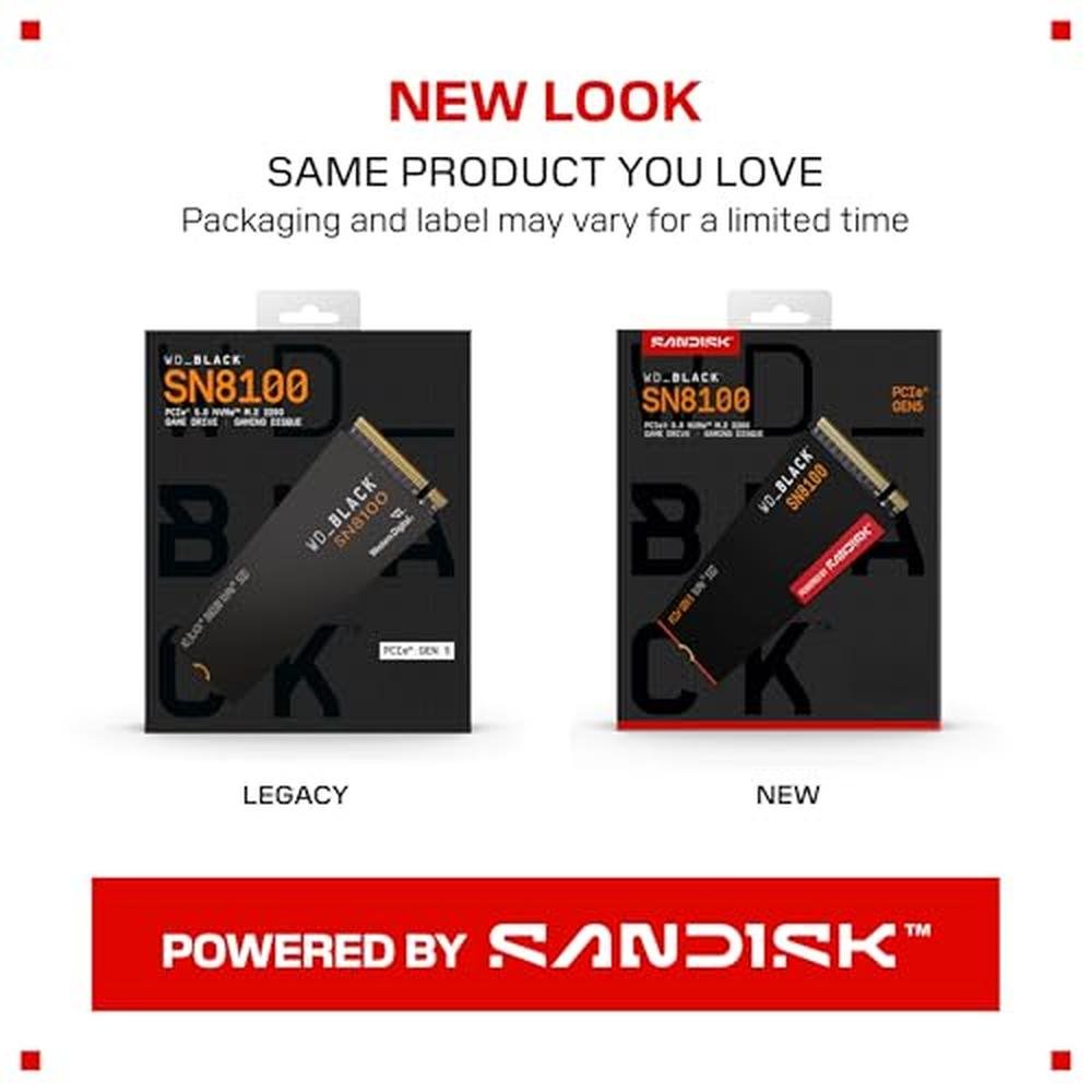 Speed Black: WD Black SN8100 1TB NVMe SSD PCIe 5.0x4 M.2 – Close-up Detail
