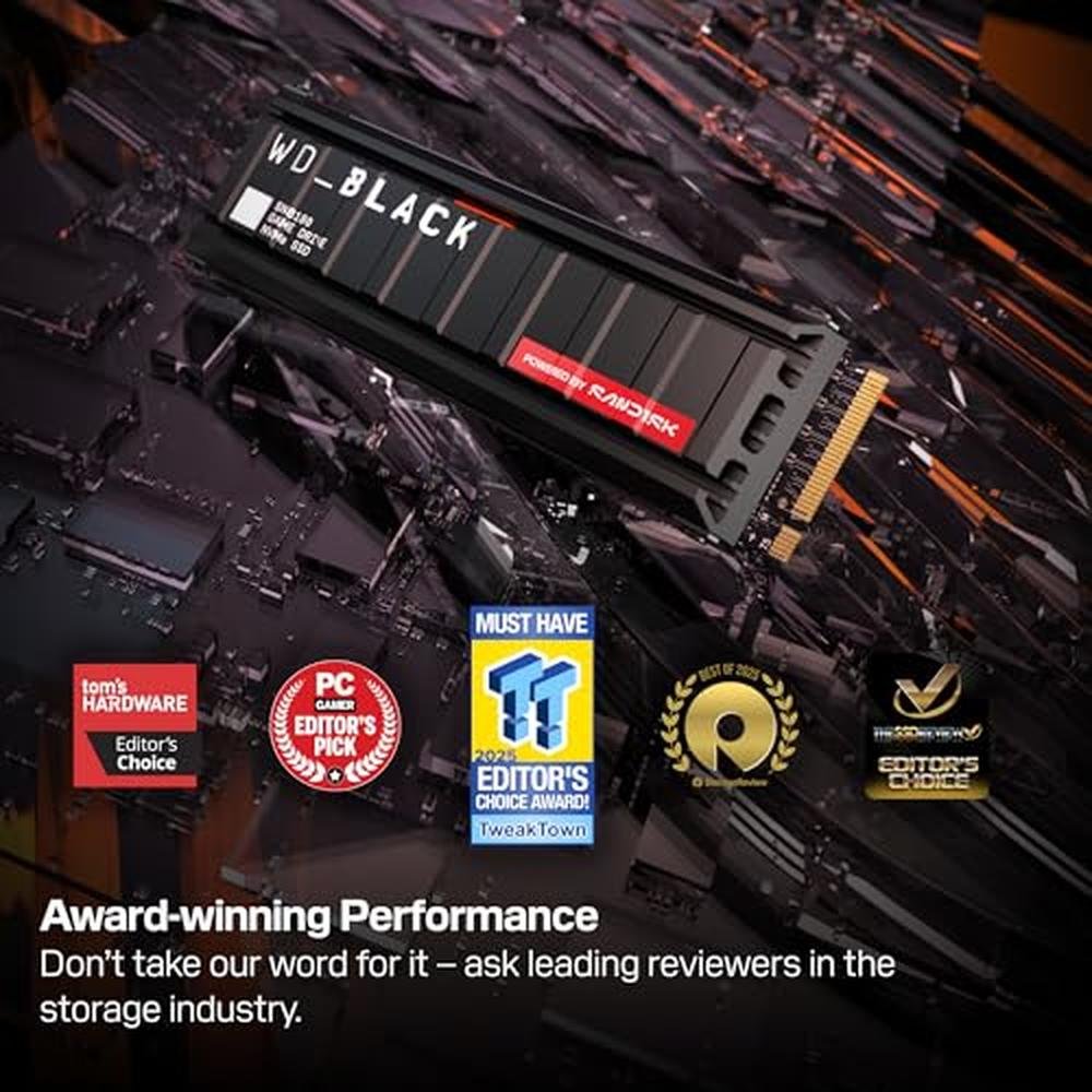 Speed Black: WD Black SN8100 4TB NVMe SSD with Heatsink – Side View