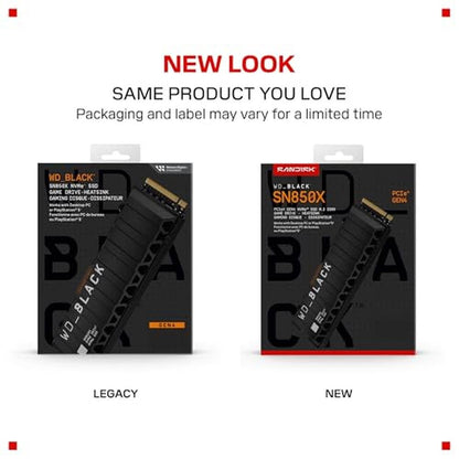 WD Black SN850X 4TB NVMe SSD with Heatsink – Side View