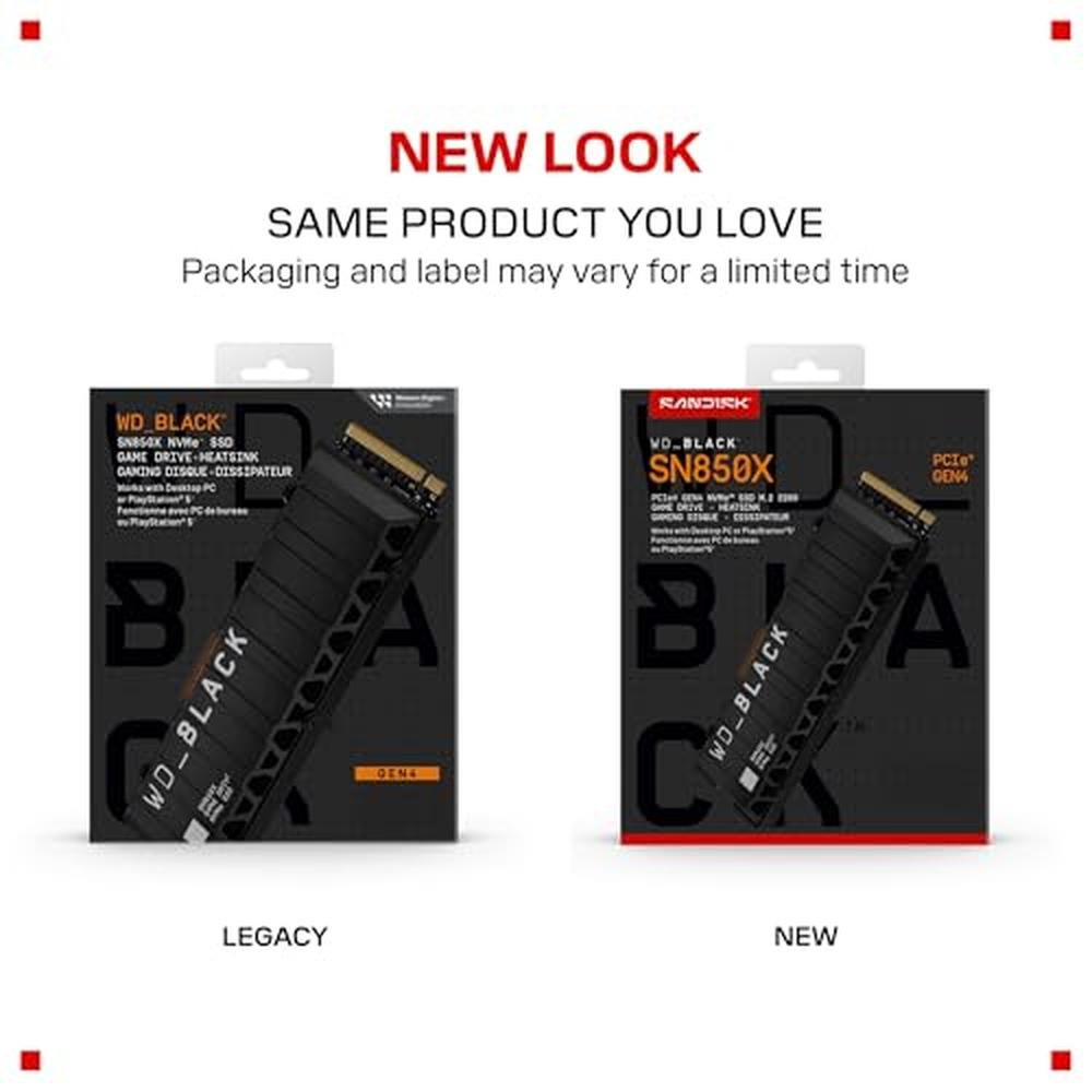 WD Black SN850X 8TB NVMe SSD with Heatsink – Side View