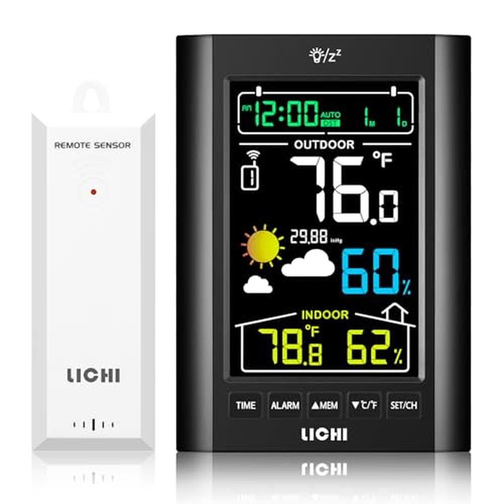 Weather Station: Wireless Indoor Outdoor Thermometer – Front View