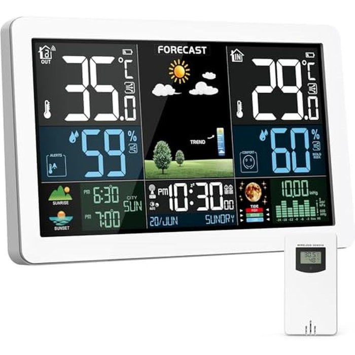 Weather Station: Wireless Indoor Outdoor Thermometer with – Front View