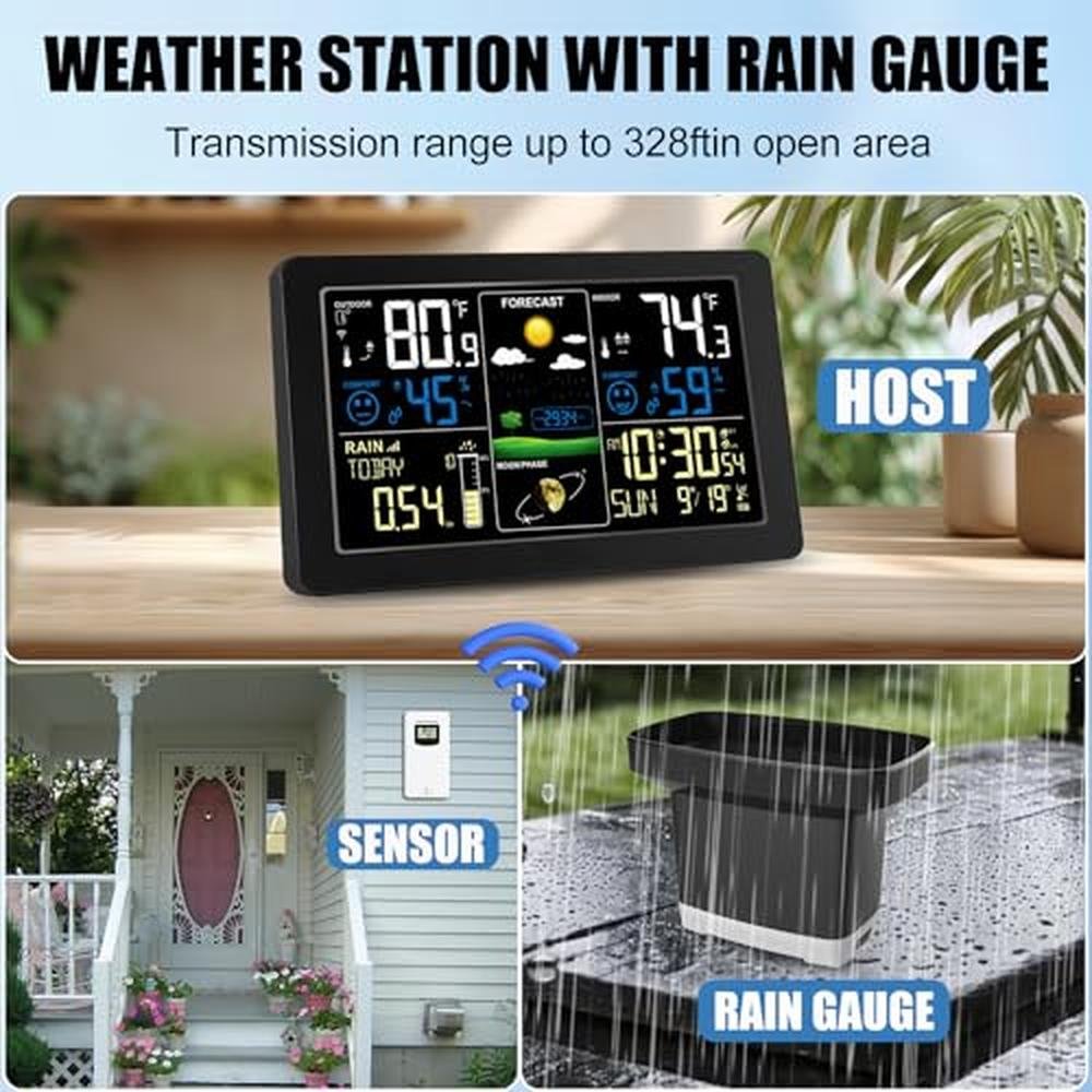 Weather Station with Rain Gauge – Close-up Detail