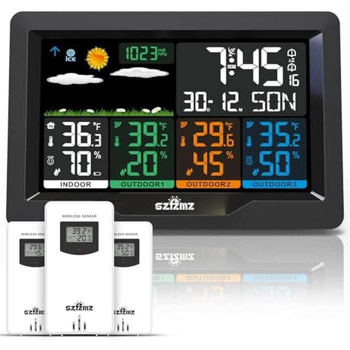 Weather Station: Wireless Indoor Outdoor with Multiple – Front View