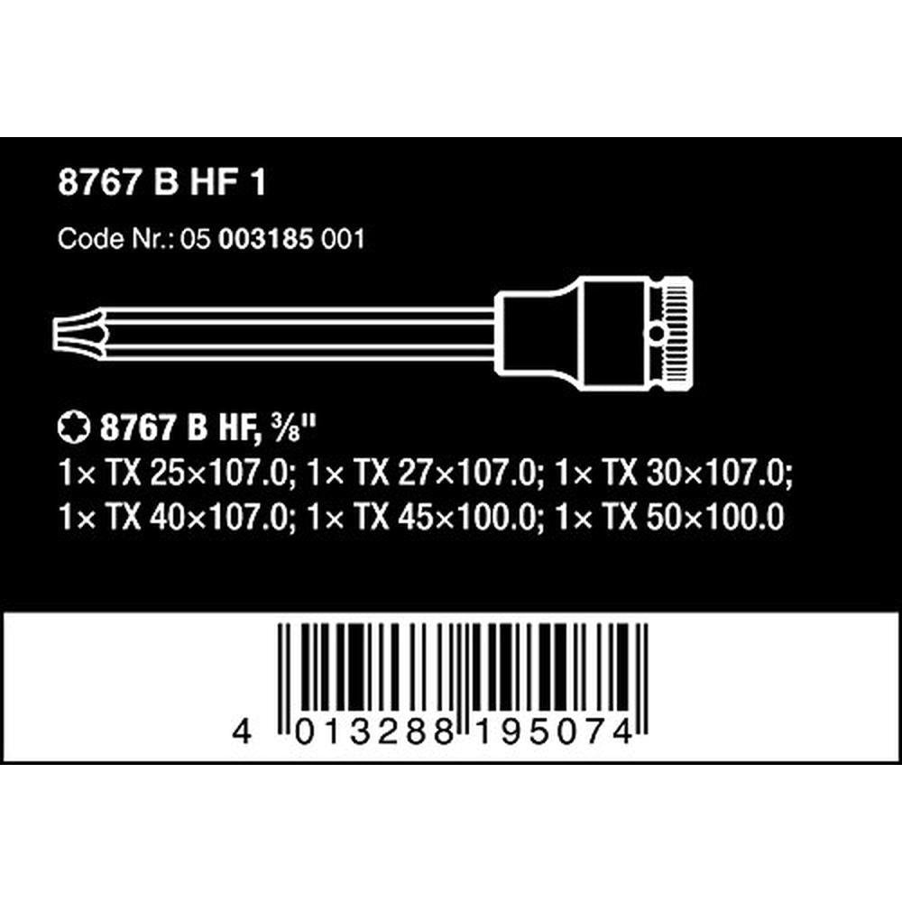 Wera 05003185001: Wera Torx HF 1 Zyklon Bit Socket Set – Side View